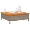 Stolik ogrodowy, szary, 70x70x25 cm, rattan i drewno akacjowe
