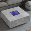 Stolik kawowy z LED Infinity, szarość betonu, 100x100x40 cm