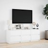 Szafka TV z LED, biała, 140x34x50 cm, materiał drewnopochodny
