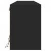 Ścienna szafka pod TV, z LED, czarna, 180x31x45 cm