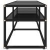Szafka pod TV, czarna, 160x40x40,5 cm, hartowane szkło