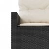 Sofa ogrodowa z poduszkami, półokrągła, czarny rattan PE