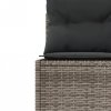Sofa ogrodowa z poduszkami, półokrągła, szary rattan PE