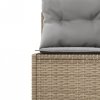 Sofa ogrodowa z poduszkami, półokrągła, beżowy rattan PE
