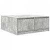 Stolik kawowy z szufladami Betonowy szary 100x100x40 cm