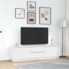 Szafka RTV z oświetleniem LED Biała 193,5x41x50 cm