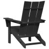 Składane krzesła Adirondack  2 sztuki Czarne 74.5x80.5x90 cm HDPE, Składane krzesło Adirondack  Czarne 74.5x80.5x90 cm HDPE