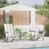 Zestaw wypoczynkowy  3-częściowy Biały HDPE, Składane krzesło Adirondack  Białe 74.5x80.5x90 cm HDPE, Stolik boczny  Adirondack Biały 38x38x45 cm HDPE