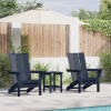 Zestaw ogrodowy  z 3 elementami granatowy HDPE, Składane krzesło Adirondack  granatowe 74.5x80.5x90 cm HDPE, Stolik boczny Adirondack  granatowy 38x38x46 cm HDPE