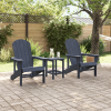 Zestaw ogrodowy  3 elementowy Granatowy HDPE, Krzesło Adirondack  Granatowe 74x82x91 cm HDPE, Stolik boczny  Granatowy 38x38x46 cm HDPE