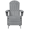 Krzesła Adirondack z podnóżkami 2 szt. Jasnoszare HDPE,  Krzesło Adirondack z podnóżkiem Jasnoszare HDPE