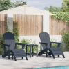 3-częściowy zestaw wypoczynkowy do ogrodu granatowy HDPE,  Krzesło Adirondack z podnóżkiem granatowy HDPE,  Stolik boczny Adirondack granatowy 38x38x46 cm HDPE