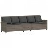 Sofa ogrodowa z poduszkami, szara, polirattanowa