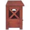 Szafka pod TV, brązowa, 115x30x40 cm, lite drewno mahoniowe