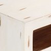 Szafka pod TV z litego drewna akacjowego, 110x30x40 cm, biała