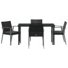 Zestaw 3 Czarny Polirattan, stal 56,5 x 57 x 83 cm Trwały