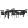 Zestaw 4 Czarny Polirattan 54x60.5x83.5 cm Trwały