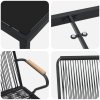 Zestaw Jadalniany  9 Części Czarny Rattan PVC