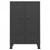 Szafa w stylu industrialnym, antracytowa, 67x35x107 cm, stal