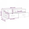 Szafka pod TV HAMAR, jasnoszara, 106x40x40 cm, drewno sosnowe