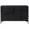 Szafka, czarna, 110x35x70 cm, lite drewno sosnowe