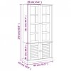 Witryna VIGO, 85x35x170 cm, lite drewno sosnowe