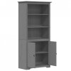 Biblioteczka BODO, szara, 82x40x173 cm, lite drewno sosnowe