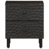 Szafki nocne, 2 szt., czarne, 40x33x46 cm, lite drewno mango