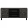 Szafka pod telewizor, czarna, 105x33x46 cm, lite drewno mango