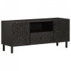 Szafka pod telewizor, czarna, 105x33x46 cm, lite drewno mango