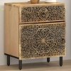 Szafka nocna, 50x33x60 cm, lite drewno mango