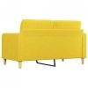 Sofa 2-osobowa, jasnożółta, 140 cm, tapicerowana tkaniną
