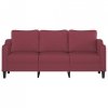 Sofa 3-osobowa, winna czerwień, 180 cm,tapicerowana tkaniną