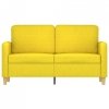 Sofa 2-osobowa, jasnożółta, 120 cm, tapicerowana tkaniną