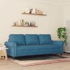 Sofa 3-osobowa, niebieski, 180 cm, tapicerowana aksamitem