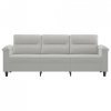 3-osobowa sofa, jasnoszary, 180 cm, tapicerowana mikrofibrą