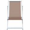 Składane krzesła plażowe, 2 szt., brąz, aluminium i textilene