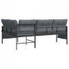 Ogrodowa sofa narożna, antracytowa, stal i textilene