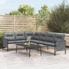 Ogrodowa sofa narożna, antracytowa, stal i textilene