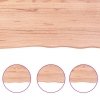 Półka, brązowa, 60x30x(2-6) cm, lakierowane lite drewno dębowe
