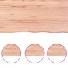 Półka, brązowa, 80x50x(2-4) cm, lakierowane lite drewno dębowe