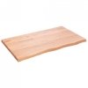 Półka, brązowa, 100x60x(2-4) cm, lakierowane lite drewno dębowe