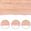 Półka, brązowa, 120x40x(2-6) cm, lakierowane lite drewno dębowe