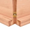 Półka, brązowa, 160x60x(2-6) cm, lakierowane lite drewno dębowe