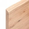 Półka, brązowa, 220x60x(2-4) cm, lakierowane lite drewno dębowe