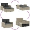 Sofa ogrodowa z poduszkami, 2-osobowa, jasnoszara, polirattan