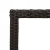 Stół ogrodowy z akacjowym blatem, czarny, 90x90x75cm, rattan PE