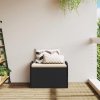 Ławka ze schowkiem i poduszką, czarna, 80x51x52 cm, polirattan