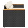 Sofa ogrodowa z poduszkami, 3-osobowa, czarna, polirattan