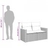 Sofa ogrodowa z poduszkami, 2-osobowa, czarna, polirattan